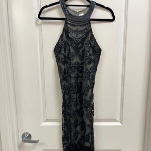 Heaven & Hell Black Beaded Fringe Flapper Dress – Size M